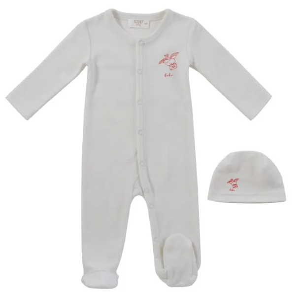 KIPP FEATHERS TERRY STRETCHIE W/HAT (3M-9M) - Klade Children's Boutique