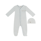 KIPP BABY PETITS AMIS TERRY FOOTIE W/HAT(3M-9M)