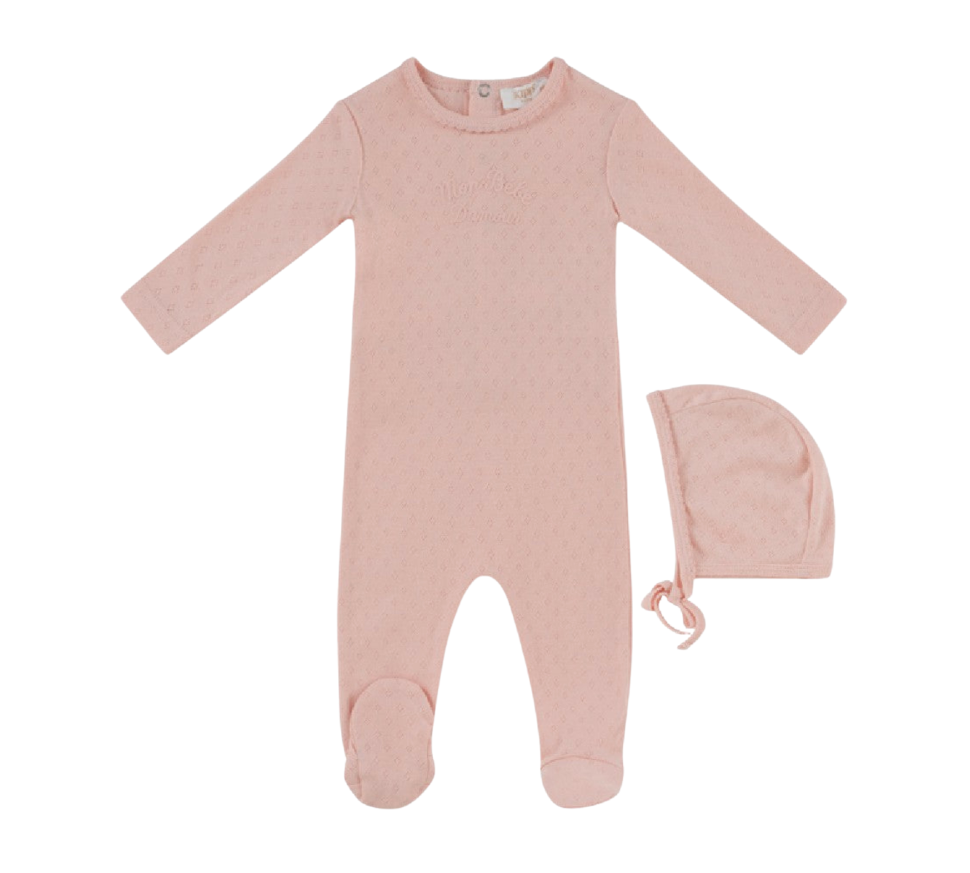 KIPP BABY MON BEBE FOOTIE & HAT SET (9M)