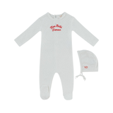 KIPP BABY MON BEBE FOOTIE & HAT SET (9M)