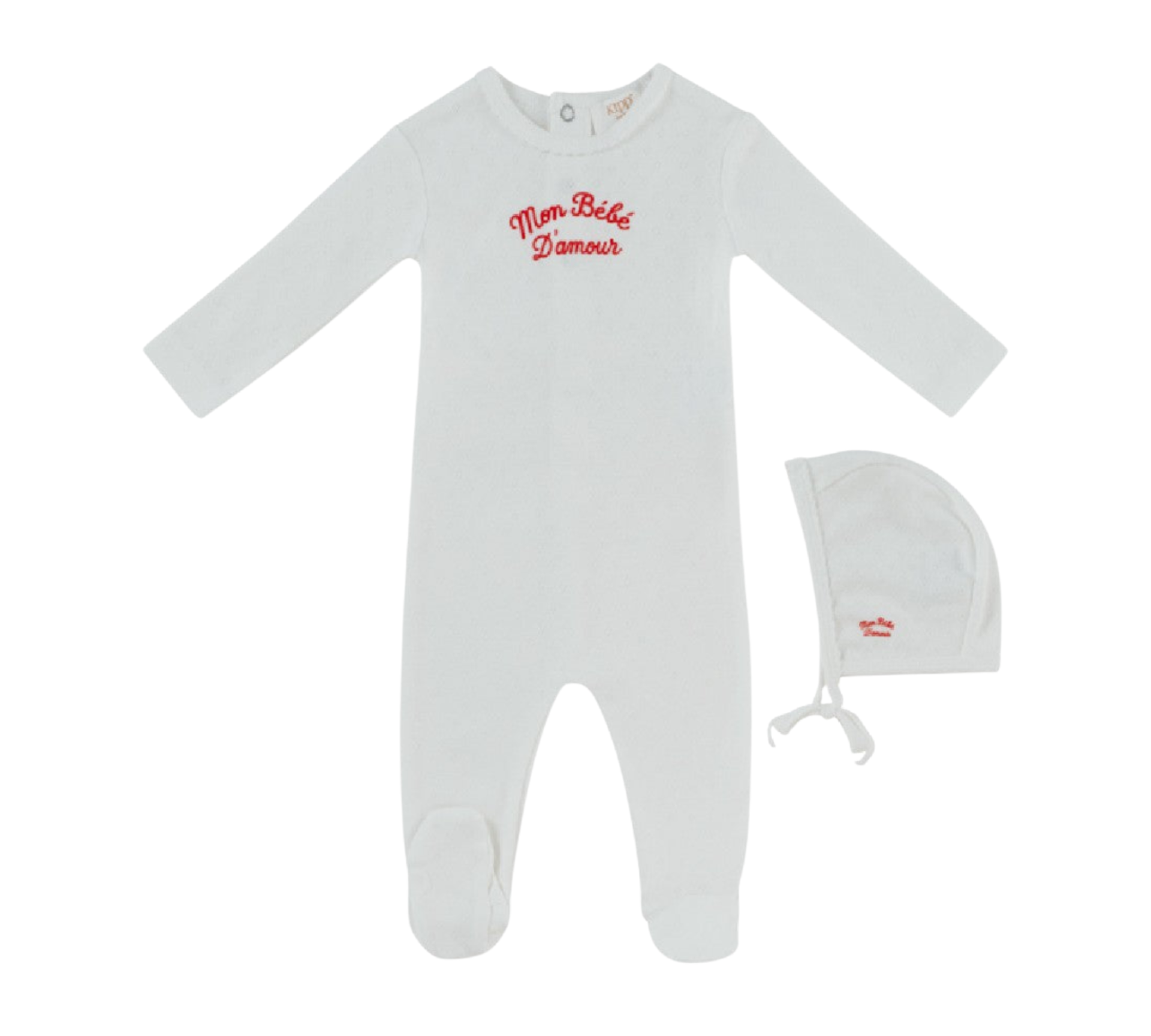 KIPP BABY MON BEBE FOOTIE & HAT SET (9M)
