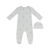 KIPP BABY LOGO TERRY FOOTIE W/HAT SET(3M-9M)
