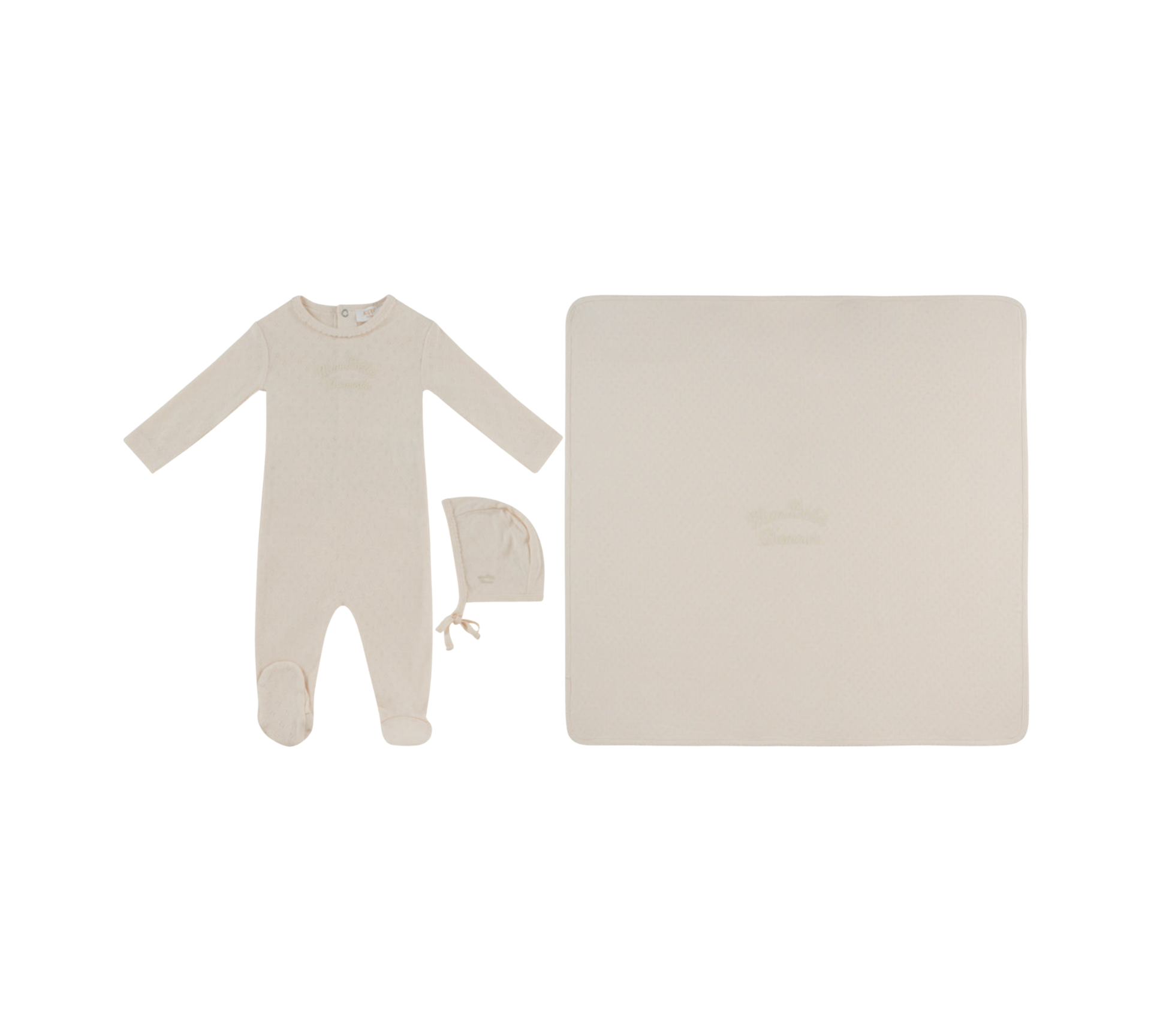 KIPP BABY MON BEBE FOOTIE HAT & BLANKET (3M-6M)