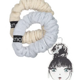 KNOT TAUPE BLUE CABANA SCRUNCHIE SET (OS)