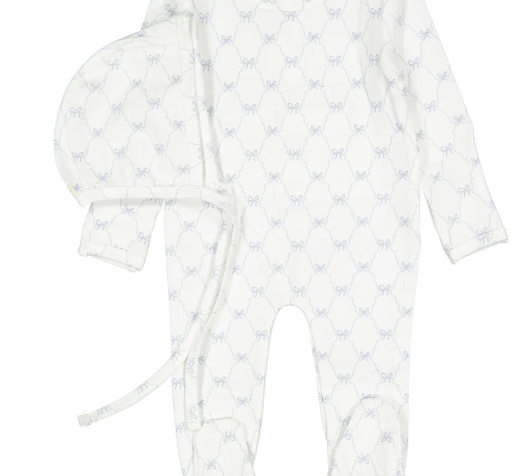LADIDA BOW FOOTIE W/BONNET(0M-9M)