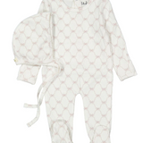 LADIDA BOW FOOTIE W/BONNET(0M-9M)