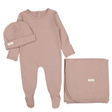 LADIDA HEART STRETCHIE W HAT & BLANKET(3M-6M) - Klade Children's Boutique