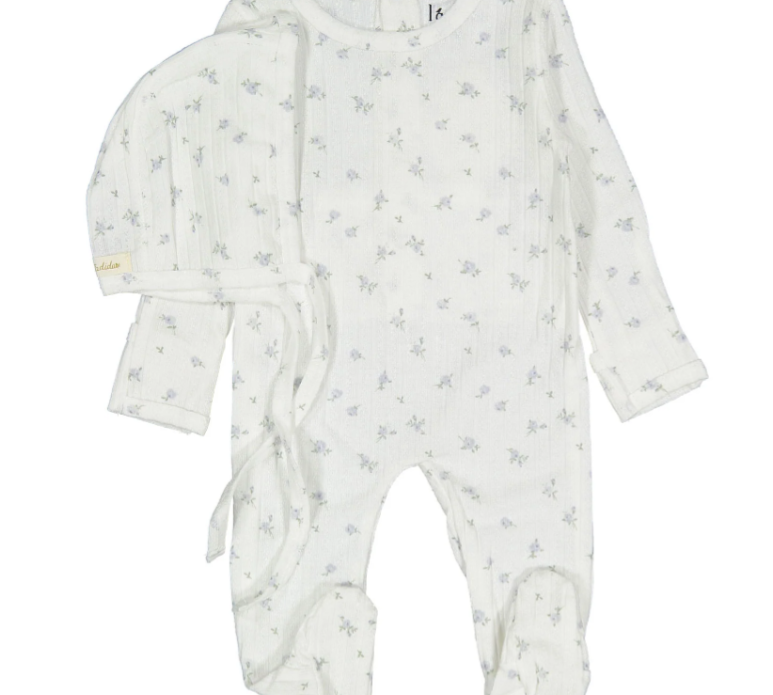 LADIDA ROSE FOOTIE W/BONNET (3M-9M)