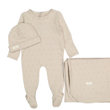 LADIDA SAND STAR FOOTIE W/HAT & BLANKET(3M-6M)