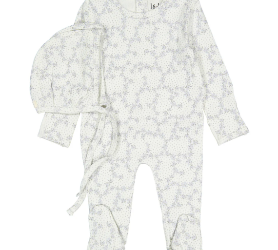LADIDA VINE FOOTIE W/BONNET (0M-9M)