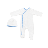 LATTE BABY IVORY ONESIE EMBROIDERY W/HAT (3M-6M)