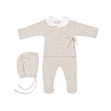 LATTE BABY WRAP ONESIE PETERPAN COLLAR W/BONNET(3M-6M)