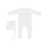LATTE BABY SCALLOP ONESIE W/BONNET (3M-6M)