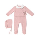 LATTE BABY WRAP ONESIE PETERPAN COLLAR W/BONNET(3M-6M)