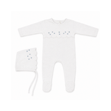 LATTE BABY SCALLOP ONESIE W/BONNET (3M-6M)