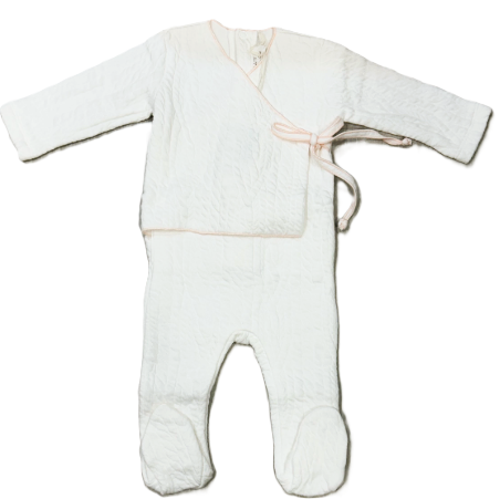 LATTE BABY WRAP ONESIE W/BOW (3M-6M)