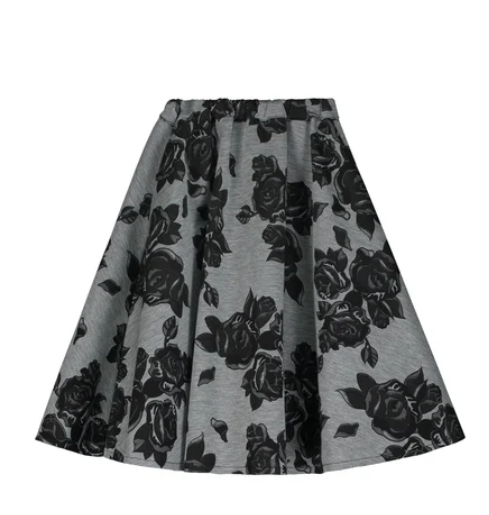 LCF BLACK FLOWER NEOPRENE SKIRT (12-M)