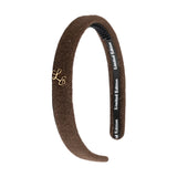 LIMITED EDITION BRUSHED WOOL HEADBAND THIN CHOCOLATE