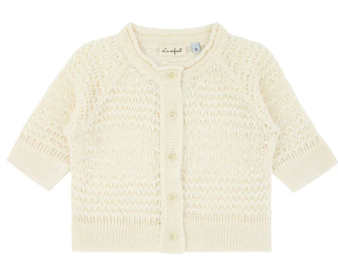 LE ENFANT OPEN KNIT CARDIGAN (OS)