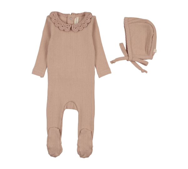 LILETTE CROCHET COLLAR FOOTIE SET (3M-9M)