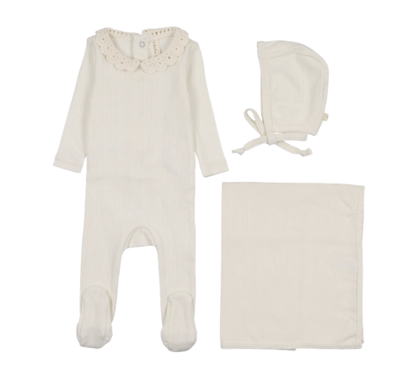 LILETTE CROCHET COLLAR LAYETTE SET (3M-6M)