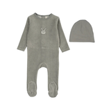 LILETTE VELOUR GINGHAM BUNNY FOOTIE SET (3M-6M)