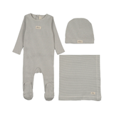 LILETTE STRIPED BEBE LAYETTE SET (3M-6M)