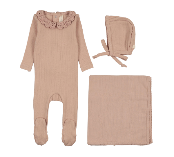 LILETTE CROCHET COLLAR LAYETTE SET (3M-6M)