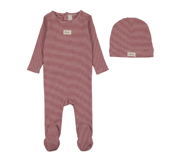 LILETTE STRIPED BEBE FOOTIE SET (3M-9M)