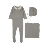 LILETTE EMBROIDERED KNIT COLLAR LAYETTE SET (3M-6M)