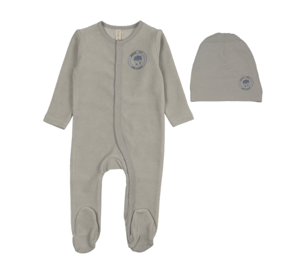 LILETTE VELOUR SNAP DOWN FOOTIE SET (3M-6M)