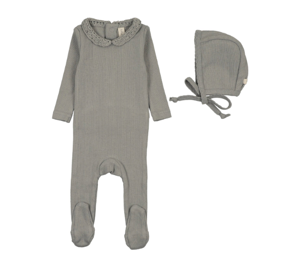 LILETTE CROCHET COLLAR FOOTIE SET (3M-9M)