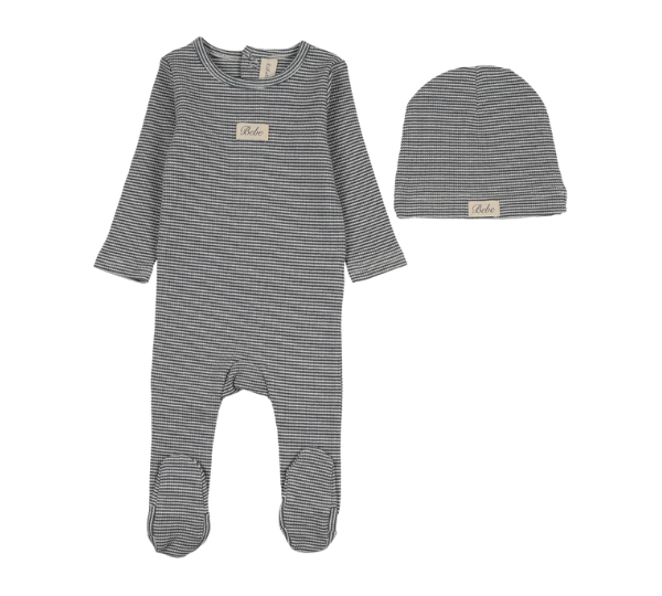 LILETTE STRIPED BEBE FOOTIE SET (3M-9M)