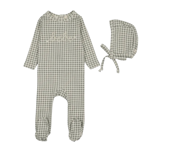 LILETTE GINGHAM BEBE FOOTIE SET (3M-9M)