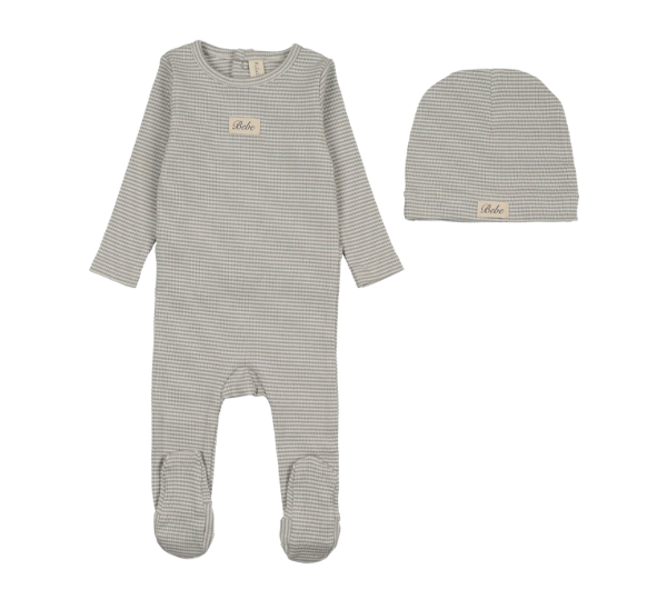 LILETTE STRIPED BEBE FOOTIE SET (3M-9M)