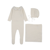LILETTE EMBROIDERED KNIT COLLAR LAYETTE SET (3M-6M)