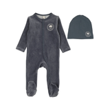 LILETTE VELOUR SNAP DOWN FOOTIE SET (3M-6M)