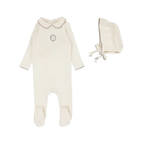 LILETTE EMBLEM EMBROIDERED FOOTIE SET (3M-6M)