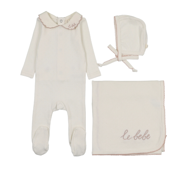 LILETTE LE BEBE POINTELLE LAYETTE SET (3M-6M)