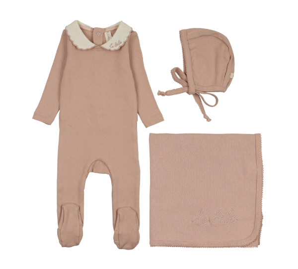 LILETTE LE BEBE POINTELLE LAYETTE SET (3M-6M)