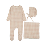 LILETTE GINGHAM BEBE LAYETTE SET (3M-6M)