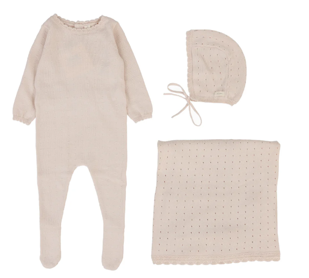 LILETTE DOTTY KNIT LAYETTE SET (NB-6M) - Klade Children's Boutique
