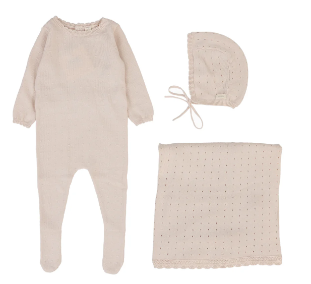 LILETTE DOTTY KNIT LAYETTE SET (NB-6M) - Klade Children's Boutique