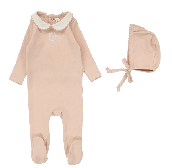 LILETTE EMBLEM EMB FOOTIE SET (NB-9M) - Klade Children's Boutique