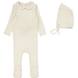 LILETTE FINE POINTELLE COLLAR FOOTIE SET (3M-6M)