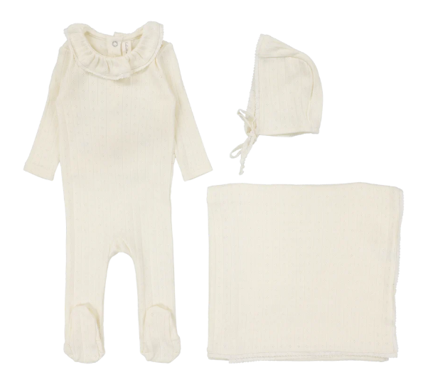 LILETTE FINE POINTELLE COLLAR LAYETTE SET (NB-6M)
