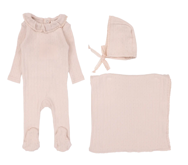 LILETTE FINE POINTELLE COLLAR LAYETTE SET (NB-6M)