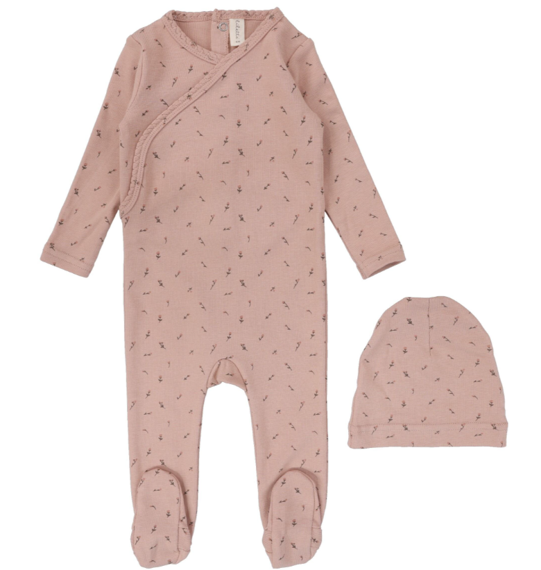 LIL LEGS PRINTED WRAPOVER FOOTIE SET (NB-6M)