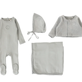 LILETTE VELOUR CARDI LAYETTE SET (NB-6M)