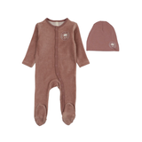LILETTE VELOUR SNAP DOWN FOOTIE SET (3M-6M)